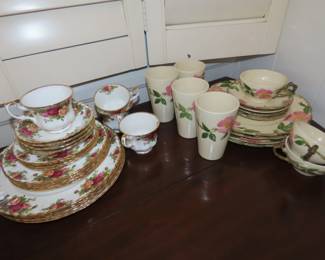 Royal Albert "Old Country Rose" and Fransiscan Ware "Desert Rose"
