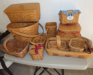 Collection of Longerberger baskets.