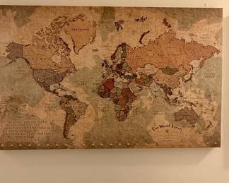 Vintage Style World Map Canvas Print