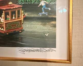 Signed "Fisherman's Wharf, San Francisco" Print by Alexander Chen