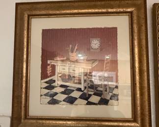 Framed Watercolor Kitchen Scenes by Brenda Ellis