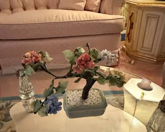Vintage Glass Bead and Wire Bonsai Tree Figurine