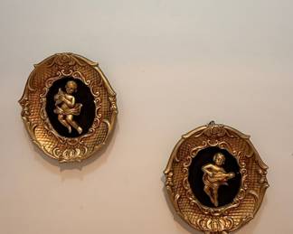 Pair of Ardco Cherub Plaques