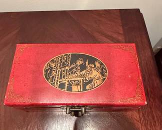 Vintage Chinese Tic-Tac-Toe Shot Drinking Game Set