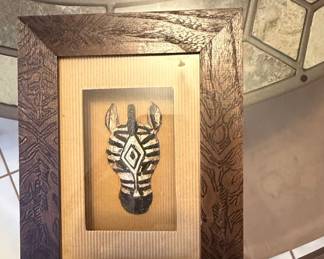 Framed African Zebra Head Wall Art
