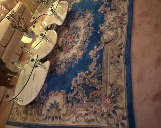 French Aubusson Style Floral Area Rug