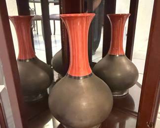 Ceramic Vases with Red Necks