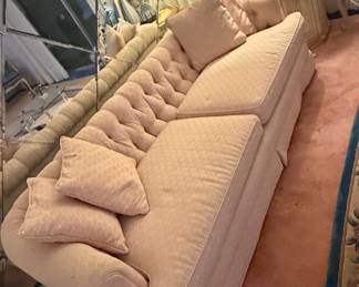 Vintage Hollywood Regency Style Tufted Sofa