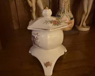 Antique Porcelain Lidded Urn with Chinoiserie Decoration