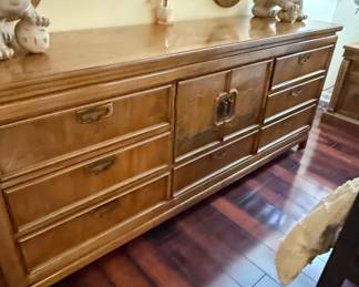 Vintage Henry Link "Mandarin Collection" Burlwood Dresser