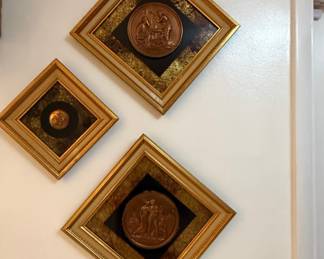 Set of Three Framed Medallion Wall Art