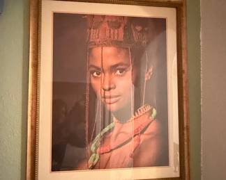 Framed Portrait of an African Woman by Joy Adamson (Lithograph)