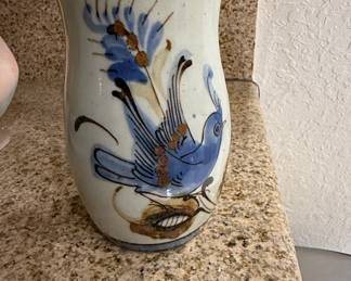 Ken Edwards El Palomar Mexican Pottery Vase with Blue Bird Motif