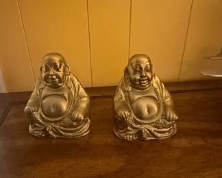 Pair of Brass Buddha Figurines