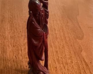 Vintage Chinese Carved Wood Figure of Shou Lao (God of Longevity)