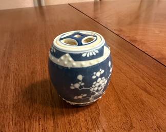 Blue and White Ceramic Ginger Jar Incense Burner
