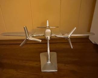 Pottery Barn Art Deco Metal Airplane Model