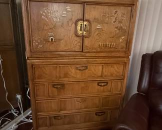 Vintage Drexel Heritage Chinoiserie Armoire Dresser
