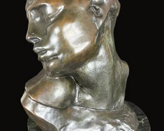 Auguste René Francois Rodin Bronze "Tête de Luxure" 14" tall