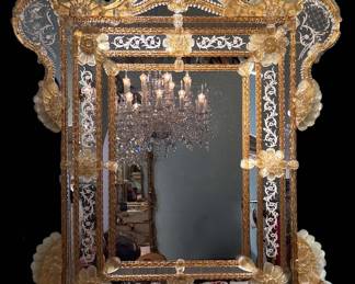 Antique Venetian Glass Mirror