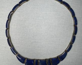970 Sterling Silver & Lapis Necklace