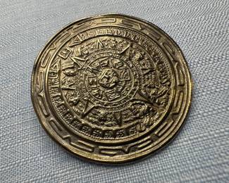 Sterling Silver Mayan Calendar Pin 