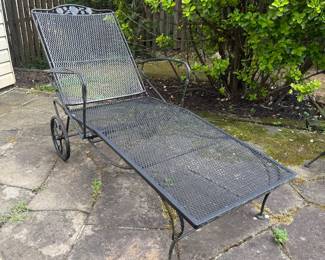 Vintage Woodard "Peony Flower" Wrought Iron Lounge Chair