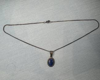 Sterling Silver Necklace with 950 Sterling Silver Pendant