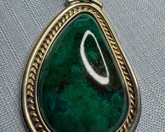 950 Sterling silver & Chrysocolla Teardrop Pendant