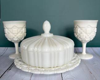 collection of vintage milk glass, don't worry there is more