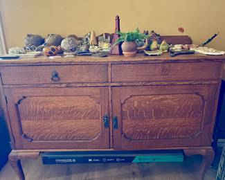 Refinished Oak Sideboard - solid oak / likely from the 1910-1930s