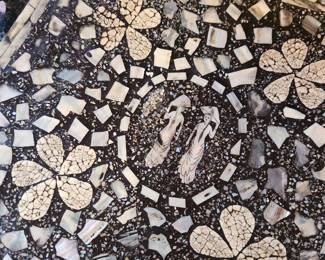 Black Lacquer Tray w/Abalone and Mother of Pearl