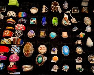Lucite Rings and more Sterling Silver Rings....oh, yeah! 