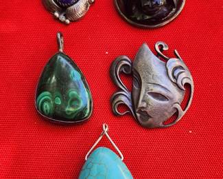 Sterling, Turquoise and others Pendants.