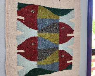 Zapotec Artisans Handwoven Tapestry - Oaxaca, Mexico. 