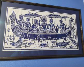 Rubbing on Rice Paper - Southeast Asian Temple