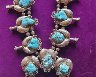 Native American Squash Bloosom Necklace. 