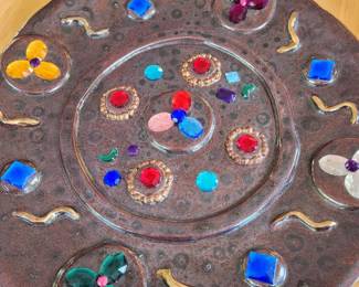 Fused Glass Enameled Brass 