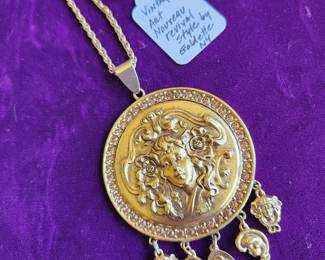 By Goldette NY - Vintage Art Nouveau Revival Necklace. 