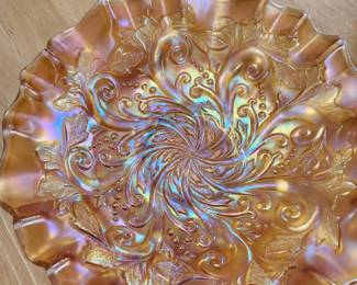 Vintage Marigold Carnival Glass Bowl 