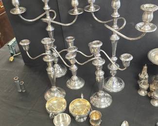 Sterling Silver Candelabras and serving ware