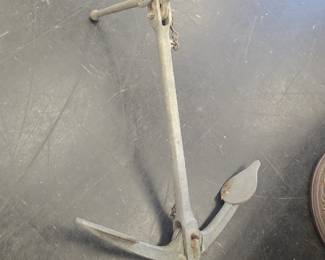 large vintage folding cast iron anchor