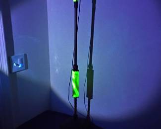 Victorian Slag Glass Uranium Floor Lamp- She Glows!