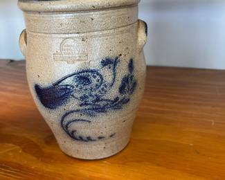 Rowe Pottery crock w/lid