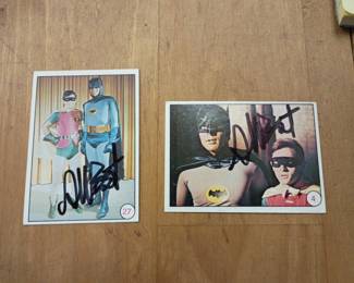 Adam west autographed 1966 batman cards