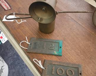Brass Mining Lamp, post office box numbers