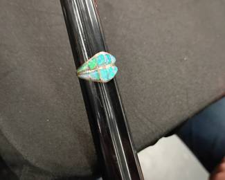 signed zuni sterling and opal ring