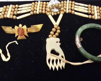 Native American Bone Jewelry, Jade