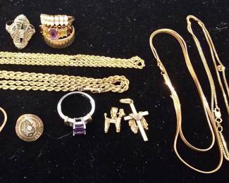 gold chains and rings