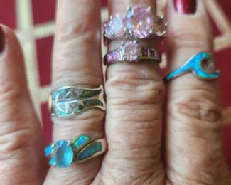 Sterling silver with Abalone/stones/etc.